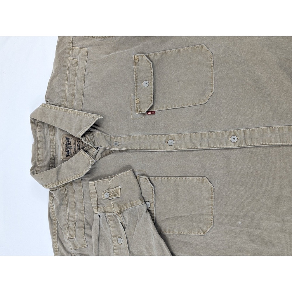 Levis Mens XL Jacket Shirt Barn Chore Shacket Brown Heavy Weight Long Sleeve‎ - Picture 3 of 10